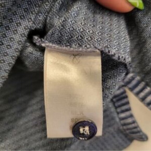 Canali Blue Silk Polo Size 52 Medium - Picture 5 of 8